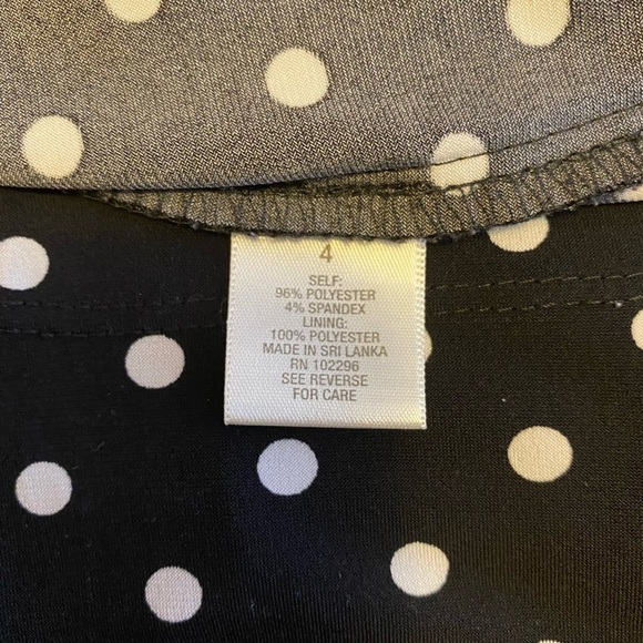 DRESS BARN black and white polka dot wrap casual dress/size 4 - Picture 6 of 6